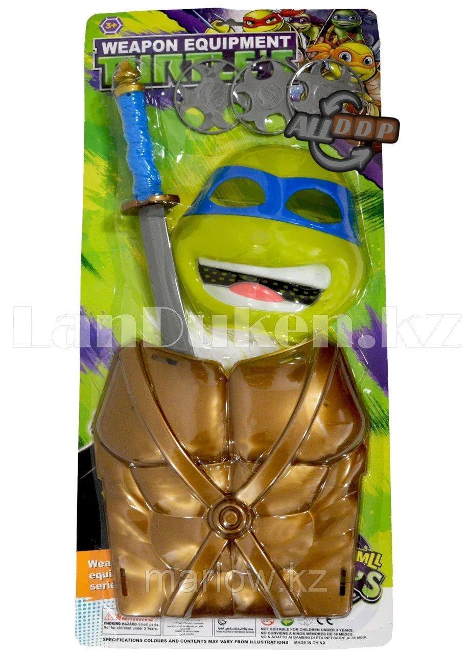 Игровой набор защитный жилет, маска, меч и три сюрикена "Леонардо" Черепашки Ниндзя - фото 1 - id-p111424944