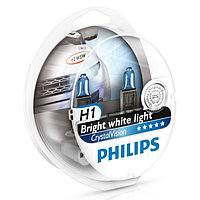 Лампа автомобильная Philips Crystal Vision, H1, 12 В, 55 Вт, +W5W, набор 2 шт, 12258CVSM