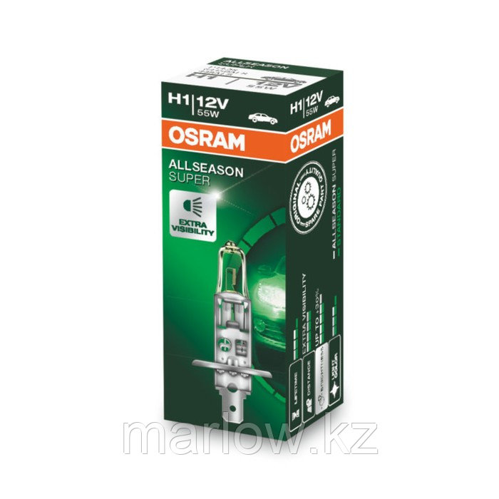 Лампа автомобильная Osram Allseason, H1, 12 В, 55 Вт, 64150ALS - фото 1 - id-p111428902