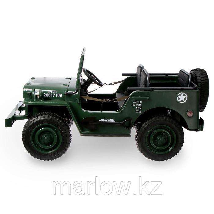 Электромобиль «Армейский джип», 3-х местный, 4WD полный привод, EVA колеса, цвет зелёный - фото 2 - id-p111430863