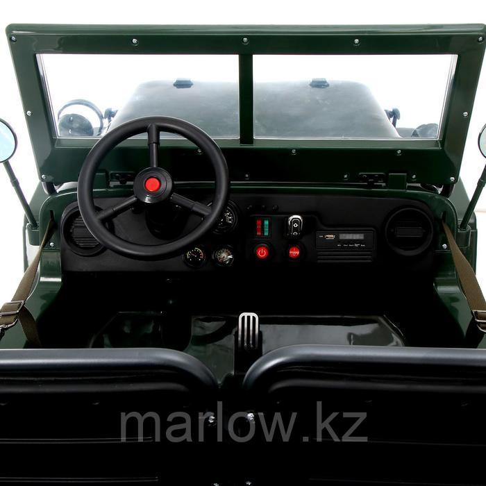 Электромобиль «Армейский джип», 3-х местный, 4WD полный привод, EVA колеса, цвет зелёный - фото 8 - id-p111430863