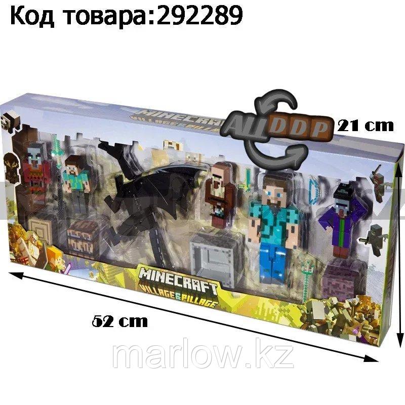 Набор фигурок игровой для детей из серии Майнкрафт "Minecraft" с полноразмерным драконом и Стивом 15 штук - фото 1 - id-p111424960