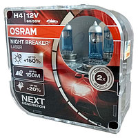 Лампа автомобильная Osram Night Breaker Laser +150%, H4, 12 В, 60/55 Вт, набор 2 шт, 64193NL-HCB