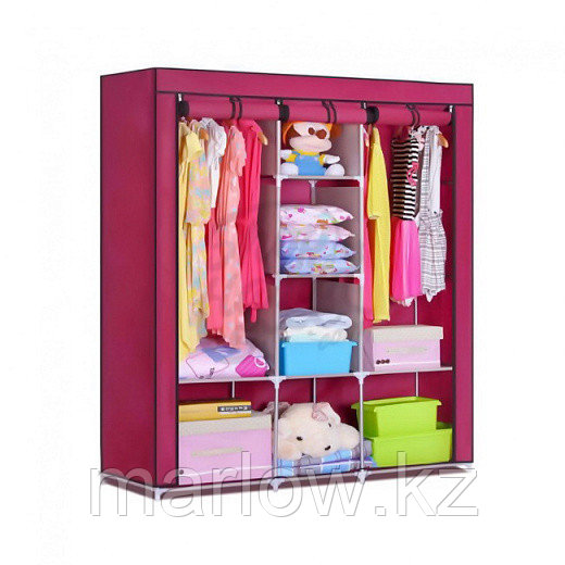 Мобильный тканевый шкаф Storage Wardrobe, коричневый - фото 4 - id-p111420081