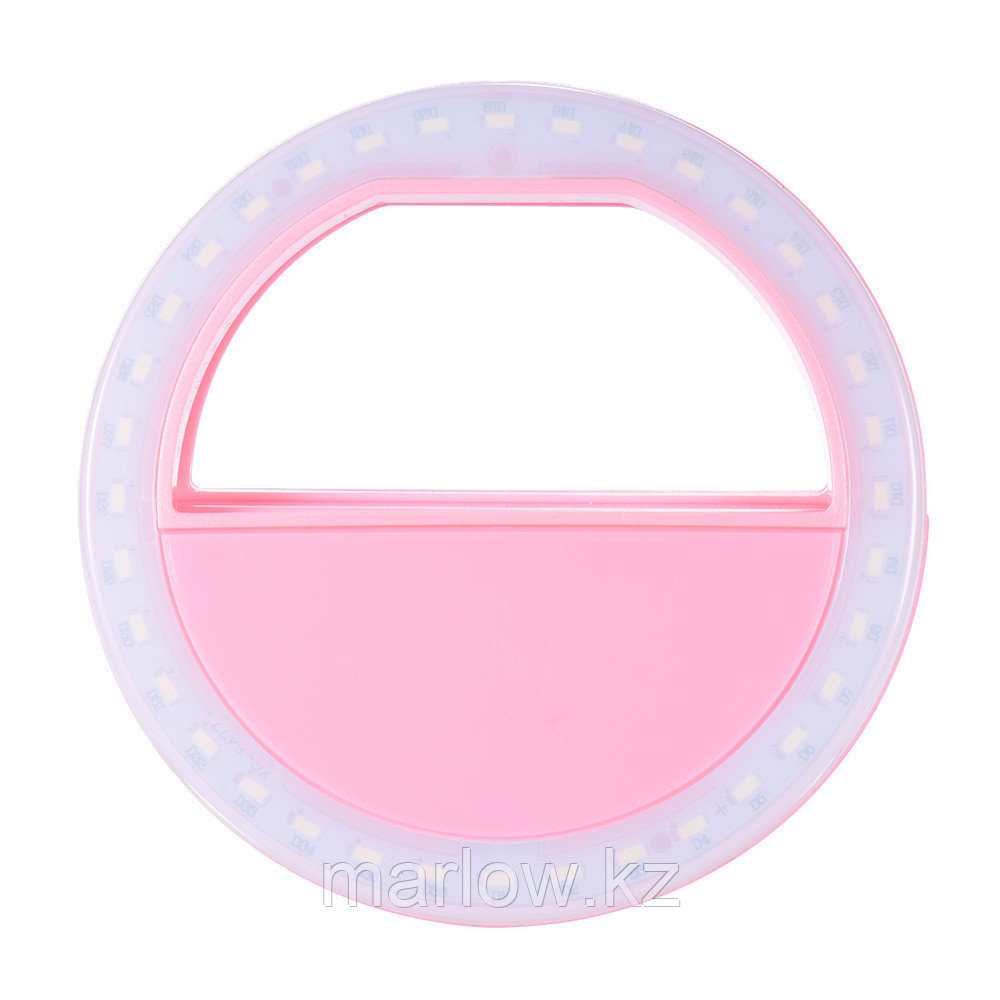 Кольцо для селфи Selfie Ring Light на батарейке розовое - фото 2 - id-p111415386