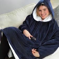 Толстовка-одеяло с капюшоном Huggle Hoodie, синий