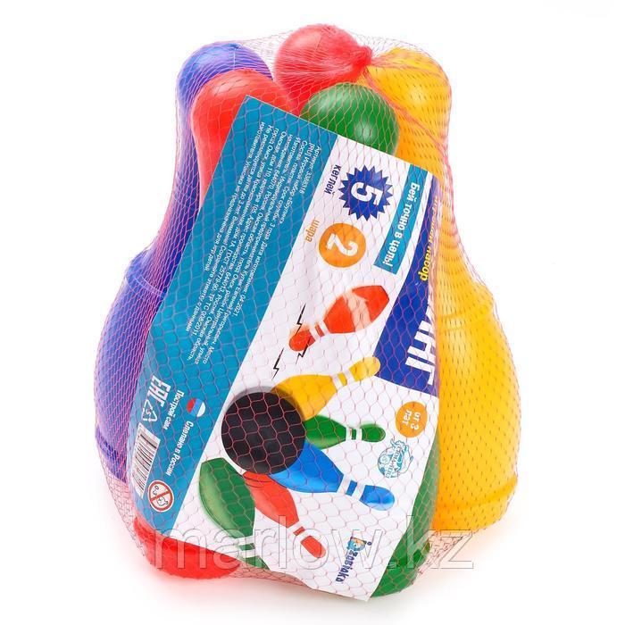 Боулинг «Набор 34», цветной, 5 кеглей, 2 шара, в сетке - фото 2 - id-p111430897