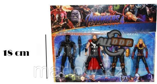 Мстители (Avengers) набор фигурок (Капитан Марвел, Тор, Чёрная пантера, Танос) - фото 1 - id-p111424987