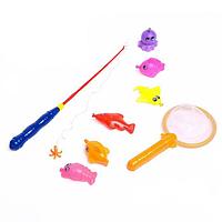 Магнитная рыбалка для детей «Морские жители», 8 предметов: 1 удочка , 1 сачок, 5 игрушек, цвета МИКС ...