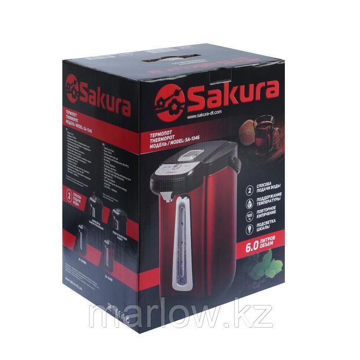 Термопот Sakura SA-1346R, 6 л, 750 Вт, 2 способа подачи воды, красно-чёрный - фото 5 - id-p111434577