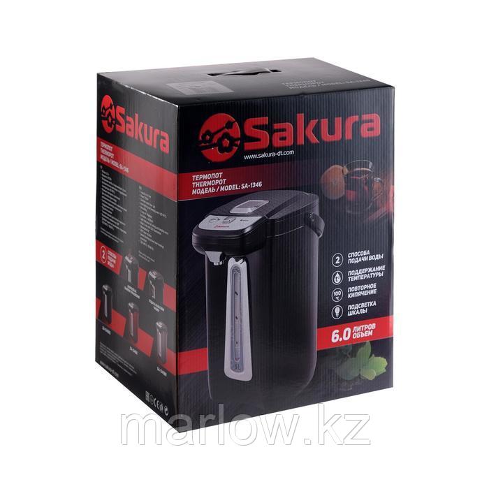 Термопот Sakura SA-1346R, 6 л, 750 Вт, 2 способа подачи воды, красно-чёрный - фото 7 - id-p111434577