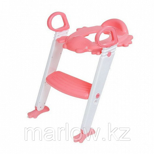 Сиденье на унитаз со ступенькой - Помощник малыша, с ручками, цвет розовый - фото 1 - id-p111422079
