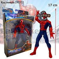 Детская фигурка Человека паука Spider man с подвижными ногами и руками с светоэффектом 17 см
