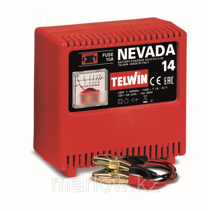 Зарядное устройство TELWIN NEVADA 14 220В, 110Вт, 12В, ток заряда 6/9А, емкость аккумулятора 60/115 ... - фото 1 - id-p111426993