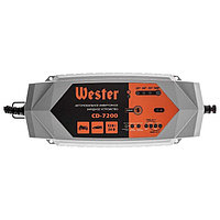 Зарядное устройство CD-7200 WESTER для АКБ 12В/24В, макс 7А, АКБ до 230Ач, инверторное, 0.9кг
