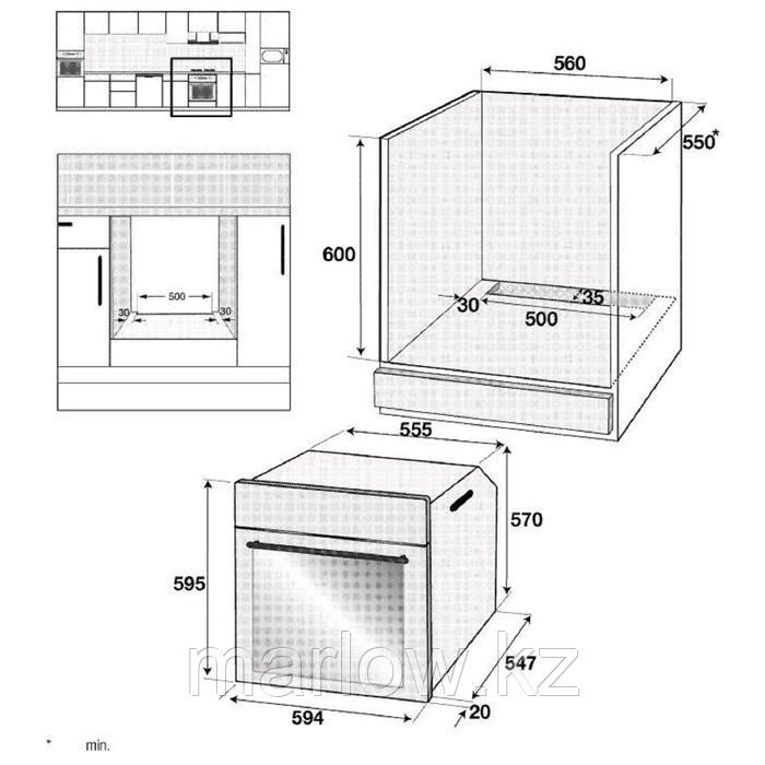 Духовой шкаф Beko BIS 15300 X, электрический, 71 л, класс А, гриль, чёрная - фото 2 - id-p111436576