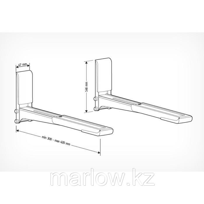 Кронштейн для СВЧ Holder MWS-2003, макс.40кг, настенный, фиксированный, белый - фото 2 - id-p111434600