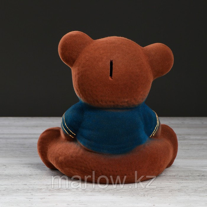 Копилка "Мишка: boy", флок, коричневый цвет, 25 см, микс - фото 4 - id-p111431932