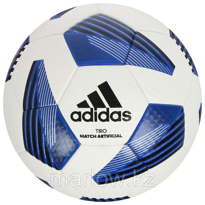 Мяч футбольный ADIDAS Tiro Lge Art, размер 4, ТПУ, 32 панелей, термосшивка, цвет белый/синий - фото 1 - id-p111433770