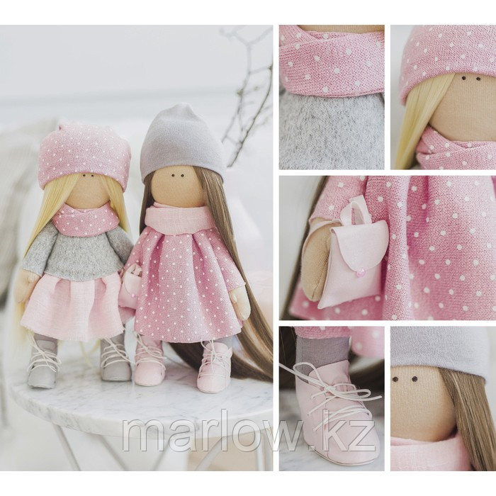 Интерьерные куклы «Подружки Вики и Ники» набор для шитья, 18 × 22.5 × 4.5 см - фото 1 - id-p111431954