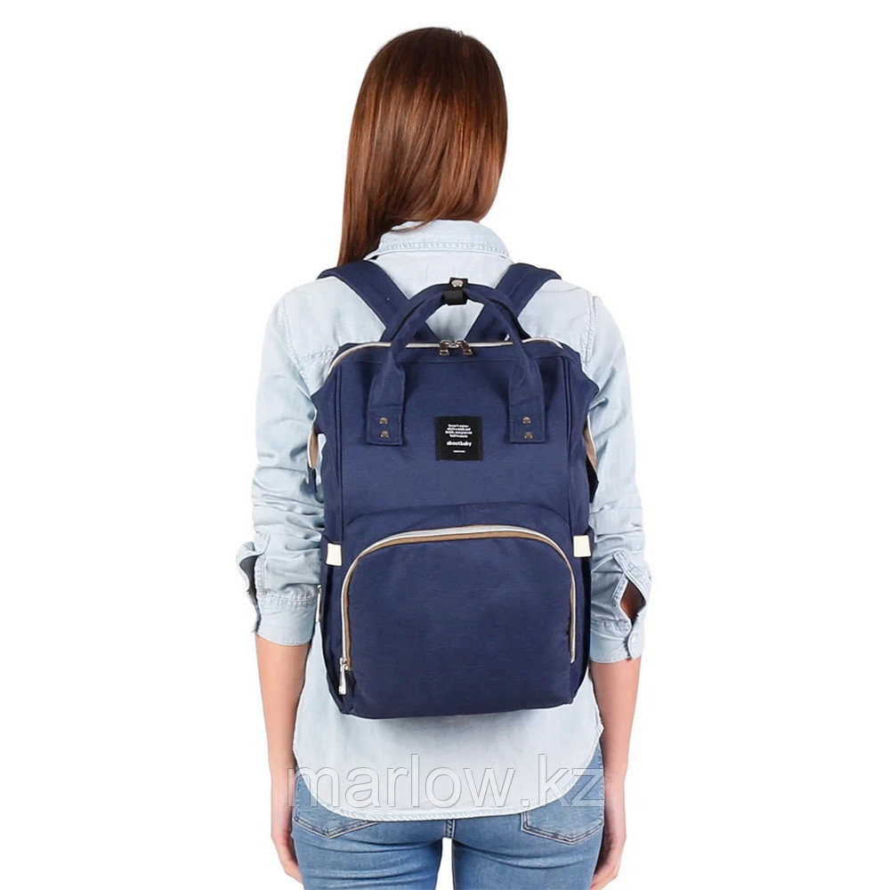 Сумка-рюкзак для мамы Baby Mo с USB, темно-синий - фото 6 - id-p111421137