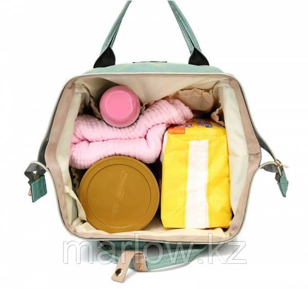 Сумка-рюкзак для мамы Baby Mo с USB, зеленый - фото 2 - id-p111421141