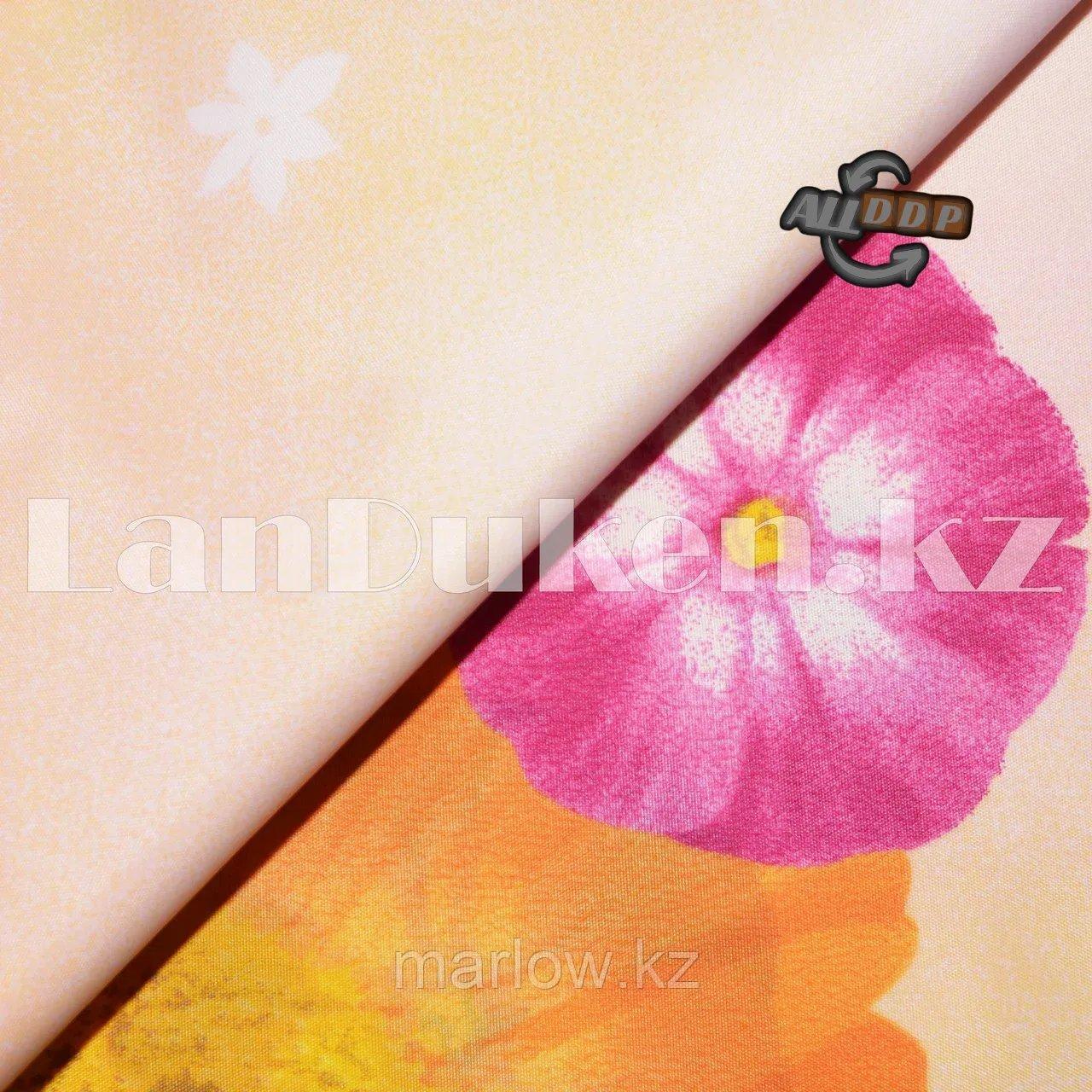 Водонепроницаемая тканевая шторка для ванной Miranda Flower Path Цветы 180*200 - фото 6 - id-p111424090
