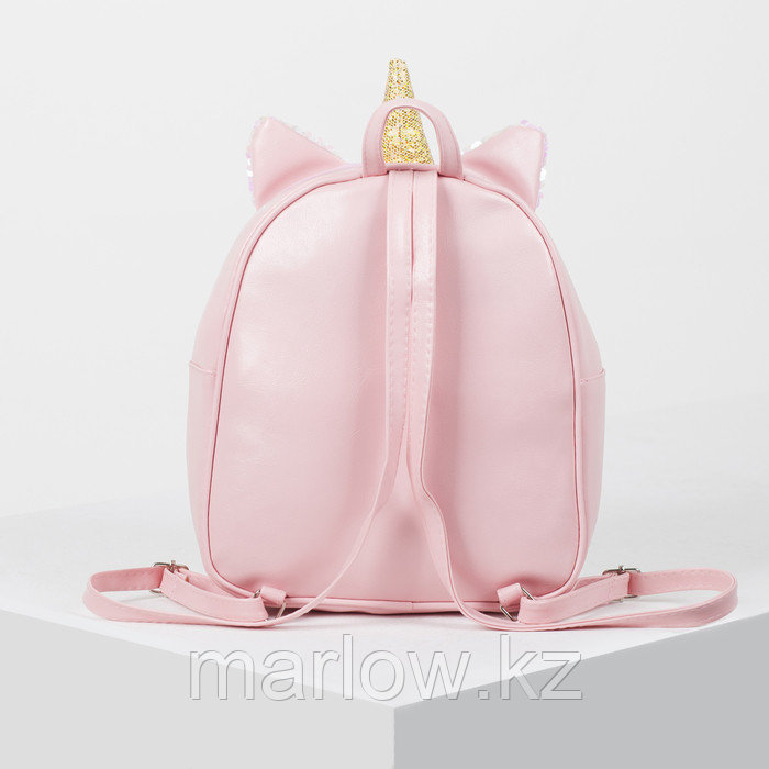 Рюкзак детский с пайетками, отдел на молнии, цвет розовый, «Единорог» - фото 2 - id-p111431958