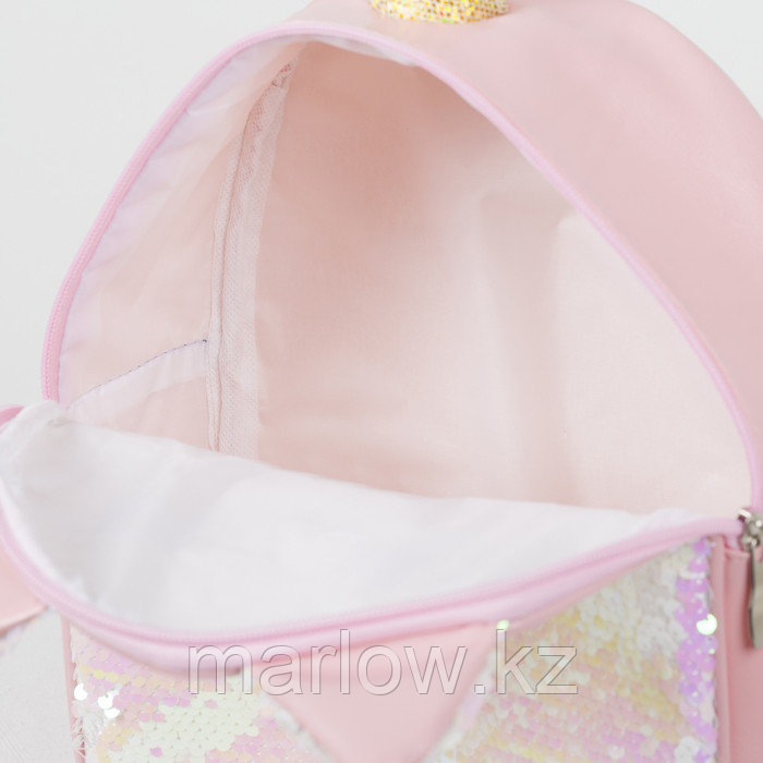 Рюкзак детский с пайетками, отдел на молнии, цвет розовый, «Единорог» - фото 4 - id-p111431958