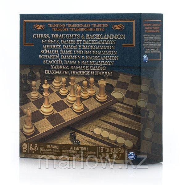 Spin Master 6038107 Настольная игра 3-в-1 (шахматы, шашки, нарды) - фото 1 - id-p111412419
