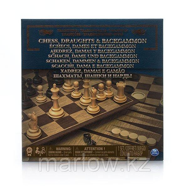 Spin Master 6038107 Настольная игра 3-в-1 (шахматы, шашки, нарды) - фото 2 - id-p111412419