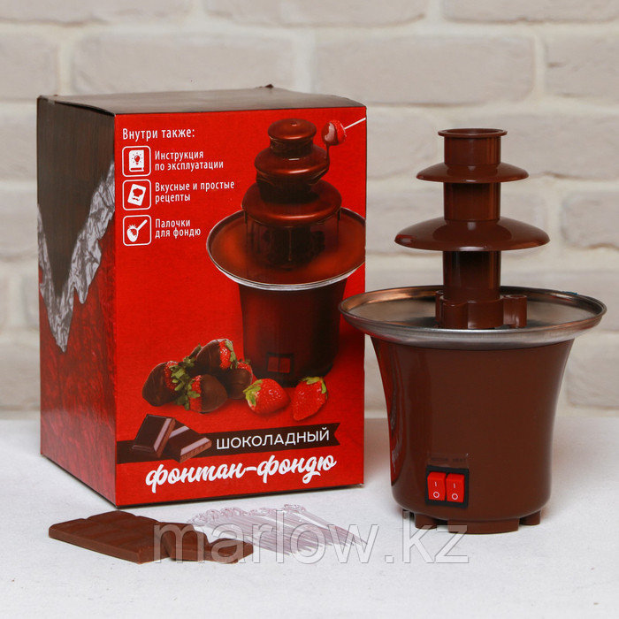 Набор «Шоколадный фонтан»: автомат для приготовления фондю, палочки, инструкция, рецепты - фото 1 - id-p111434648