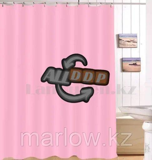 Водонепроницаемая тканевая шторка для ванной HangJie розовая 180*180 см 888 - фото 1 - id-p111424098
