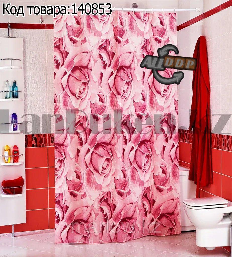 Водонепроницаемая тканевая шторка для ванной Miranda Roses 180x200 см - фото 1 - id-p111424103