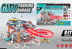 Набор игровой "Парковка гараж "Город" и 4 машинки 35 предметов"