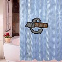 Водонепроницаемая шторка для ванной полупрозрачная 3D Shower curtain 180x180 см голубая