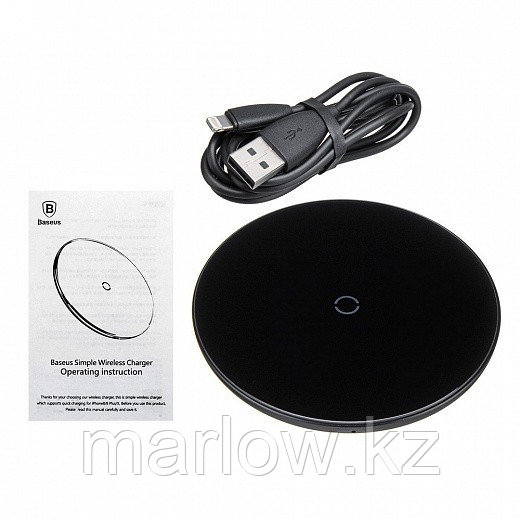 Беспроводная зарядка Baseus Simple Wireless Charger, чёрный - фото 2 - id-p111422167