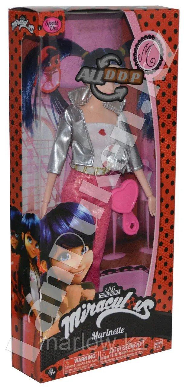 Детская кукла Маринетт (Леди Баг) в сером пиджаке с аксессуарами h=29 см - фото 1 - id-p111425109