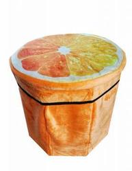 Складной пуфик-контейнер 2 в 1, 31х30 см, апельсин