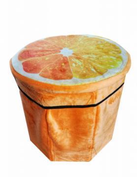 Складной пуфик-контейнер 2 в 1, 31х30 см, апельсин - фото 1 - id-p111422176