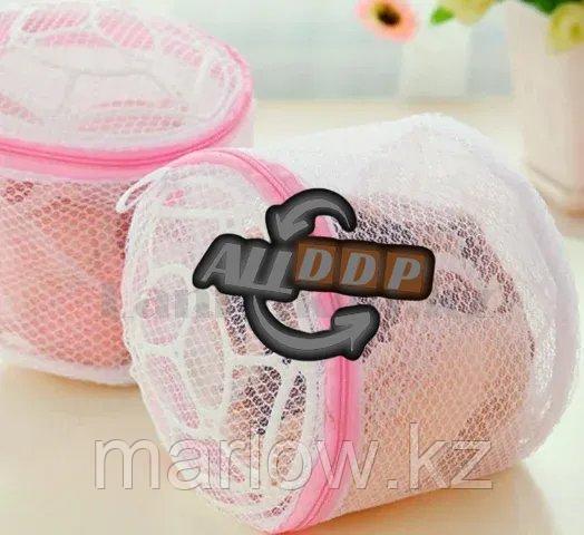 Термостойкий мешок сетка с мелкой ячейкой на молнии для стирки бюстгальтеров розовый - фото 1 - id-p111424170
