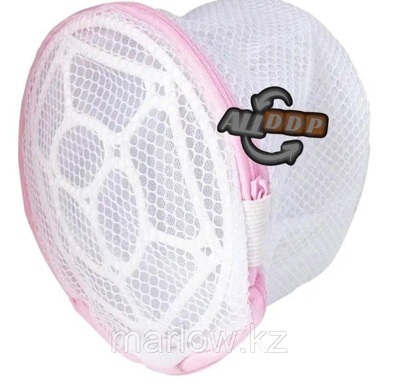Термостойкий мешок сетка с мелкой ячейкой на молнии для стирки бюстгальтеров розовый - фото 6 - id-p111424170