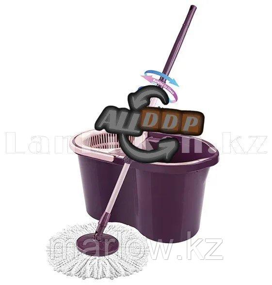 Набор для уборки двойное ведро с отжимом и швабра микрофибра Mop Style 707 серый - фото 3 - id-p111424195