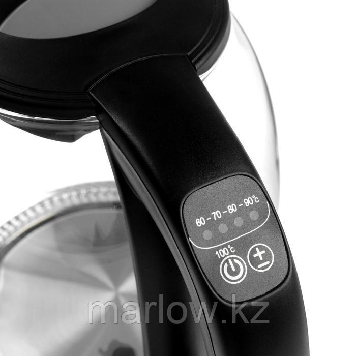 Чайник электрический Sakura SA-2718DBK, стекло, 1.7 л, 2200 Вт, регулировка t°, черный - фото 4 - id-p111434744