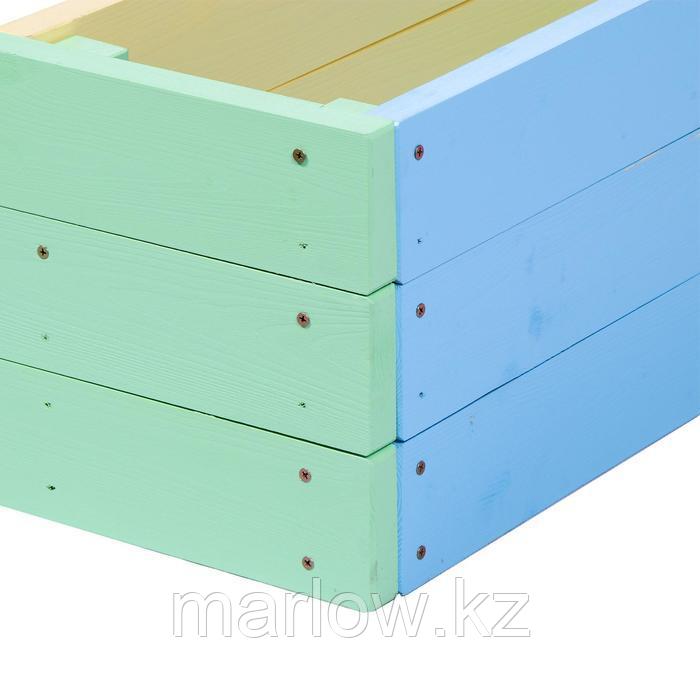 Песочница деревянная без крышки, 150 × 150 × 27 см, с ящиком для игрушек, цветная, «Стюарт-3» - фото 7 - id-p111432932