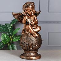 Статуэтка "Ангел на шаре со скрипкой", бронзовый цвет, 47 см