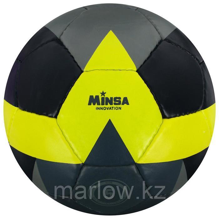 Мяч футбольный MINSA, размер 5, 32 панели, PU, ручная сшивка, латексная камера, 400 г - фото 1 - id-p111432106