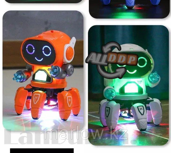 Игрушка робот на батарейках музыкальный танцующий со светомузыкой ZR142-1 оранжевый - фото 8 - id-p111425215