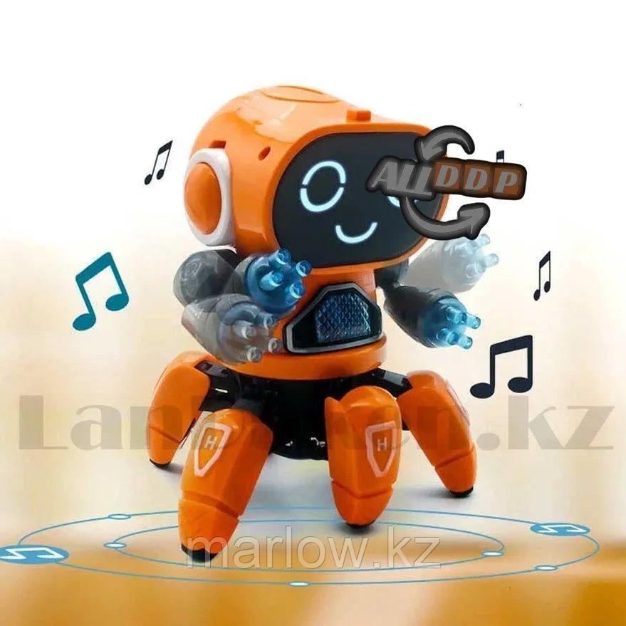 Игрушка робот на батарейках музыкальный танцующий со светомузыкой ZR142-1 оранжевый - фото 9 - id-p111425215