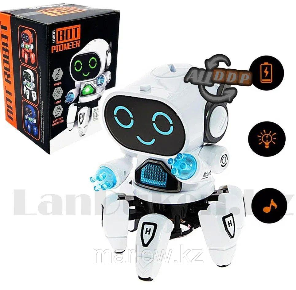 Игрушка робот на батарейках музыкальный танцующий со светомузыкой ZR142-1 белый - фото 1 - id-p111425216